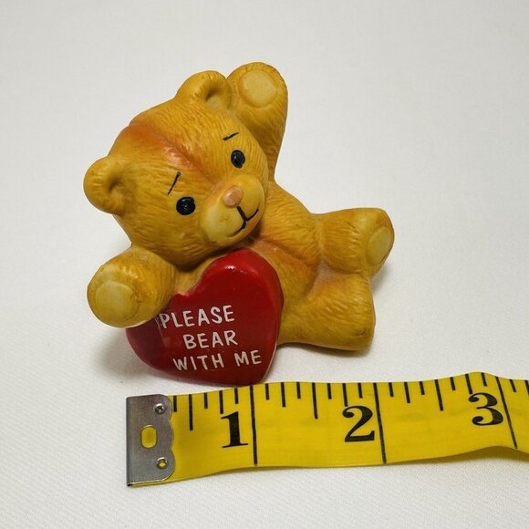 Vintage Figurine Bear With Me 2” Love Red Heart Forgive Sorry Apology Patience - Picture 8 of 9